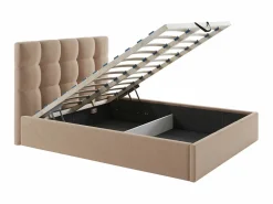 Clearance Canapé abatible140 x 190 cm de terciopelo en color con colchón - MIRDAL Cama Terciopelo|Cama Con Canapé