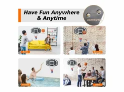 Discount Canasta de baloncesto de pared para interior y exterior, con tablero de polietileno irrompible, color (72,4 x 45,72 x 20 cm) Cesta De Baloncesto