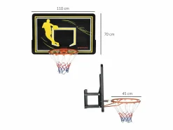 Sale Canasta de baloncesto negro y amarillo 110x90x70 cm Cesta De Baloncesto