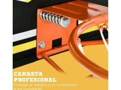 Sale Canasta de baloncesto negro y amarillo 110x90x70 cm Cesta De Baloncesto