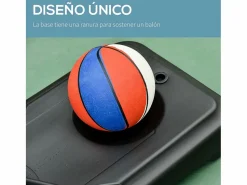 Homcom Canasta de baloncesto negro y rojo 75x83x261 cm