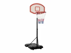 Canasta de baloncesto para exterior ajustable y portátil, de metal, color blanco y , con ruedas y base rellenable (75,5x71x250 cm)
