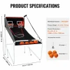 Hot Canasta de Baloncesto SucceBuy, Juego Arcade de Baloncesto Plegable de Doble Tiro para Interiores, 2 Jugadores, 4 Pelotas Cesta De Baloncesto