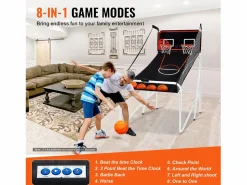 Hot Canasta de Baloncesto SucceBuy, Juego Arcade de Baloncesto Plegable de Doble Tiro para Interiores, 2 Jugadores, 4 Pelotas Cesta De Baloncesto