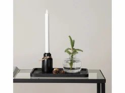 Outlet Candelabro Ulricehamn con luz LED negra. Portavelas Y Vela