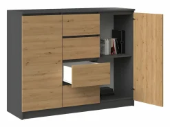 Clearance TOPESHOP CARISE - Silla operativa ergonómica - Altura regulable - Con reposabrazos - Silla operativa giratoria Gris