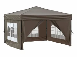 New Carpa de fiesta plegable con paredes laterales gris taupe 3x3 m ES822730 Topo
