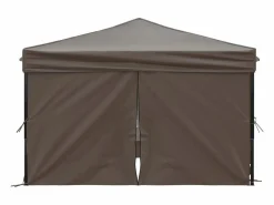 New Carpa de fiesta plegable con paredes laterales gris taupe 3x3 m ES822730 Topo