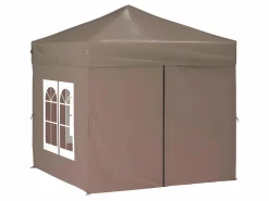 Discount Carpa de fiesta plegable con paredes laterales gris taupe 2x2 m ES720416 Topo