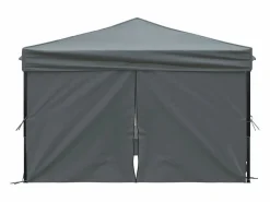 Carpa de fiesta plegable con paredes laterales antracita 3x3 m ES713260