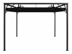 Hot Carpa de jardín con toldo retráctil 3x3 m Antracita Pérgola