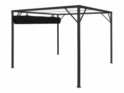 Hot Carpa de jardín con toldo retráctil 3x3 m Antracita Pérgola