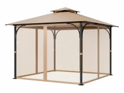Clearance Carpa de Jardín SucceBuy Pantalla para Cenador de 305 x 305 x 213.5 cm (Malla Incluida) Caqui