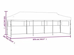 Carpa de recepción plegable emergente de color de 3 x 9 m con 5 paredes