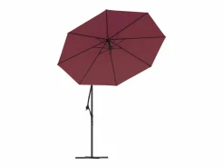 Outlet Garden Furniture Carrickboy Sombrilla jardín voladiza con luces LED palo de acero rojo vino