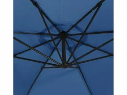 Discount Garden Furniture Carrickboy Sombrilla voladiza con luces LED y poste de acero azul 300 cm