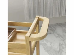 Discount Carrito auxiliar Cover 3 niveles con ruedas natural 75x55x20 cm Mueble De Aseo