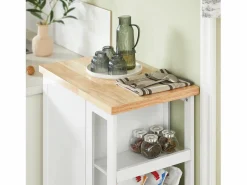 New Carrito Auxiliar de Cocina Tres estantes y una Puerta 60x40x90cm FKW75-WN ES Mueble Camarera