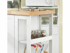 New Carrito Auxiliar de Cocina Tres estantes y una Puerta 60x40x90cm FKW75-WN ES Mueble Camarera