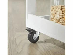 New Carrito Auxiliar de Cocina Tres estantes y una Puerta 60x40x90cm FKW75-WN ES Mueble Camarera