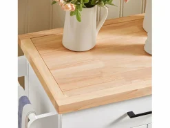 Online Sobuy Carrito Auxiliar de Cocina con 2 Puertas 1 Cajón 1 Toallero y 4 Ruedas Carro de Servir Multiusos Armario de Cocina 74.5x 45,5 x 91 cm FKW119-WN ES Blanco
