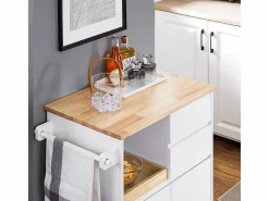 Discount Sobuy Carrito Auxiliar de Cocina con 2 Cajones FKW123-WN ES Blanco