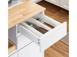 Discount Sobuy Carrito Auxiliar de Cocina con 2 Cajones FKW123-WN ES Blanco