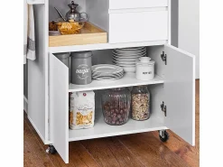 Discount Sobuy Carrito Auxiliar de Cocina con 2 Cajones FKW123-WN ES Blanco