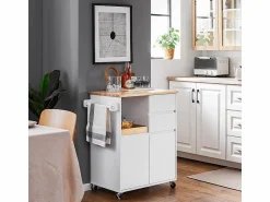 Discount Sobuy Carrito Auxiliar de Cocina con 2 Cajones FKW123-WN ES Blanco