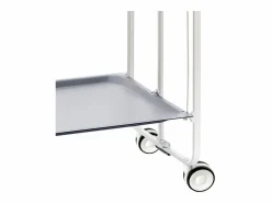Don Hierro Carrito auxiliar plegable con ruedas - Estructura metálica blanca, 2 estantes laminados – 72*66*43 cm - BAUHAUS