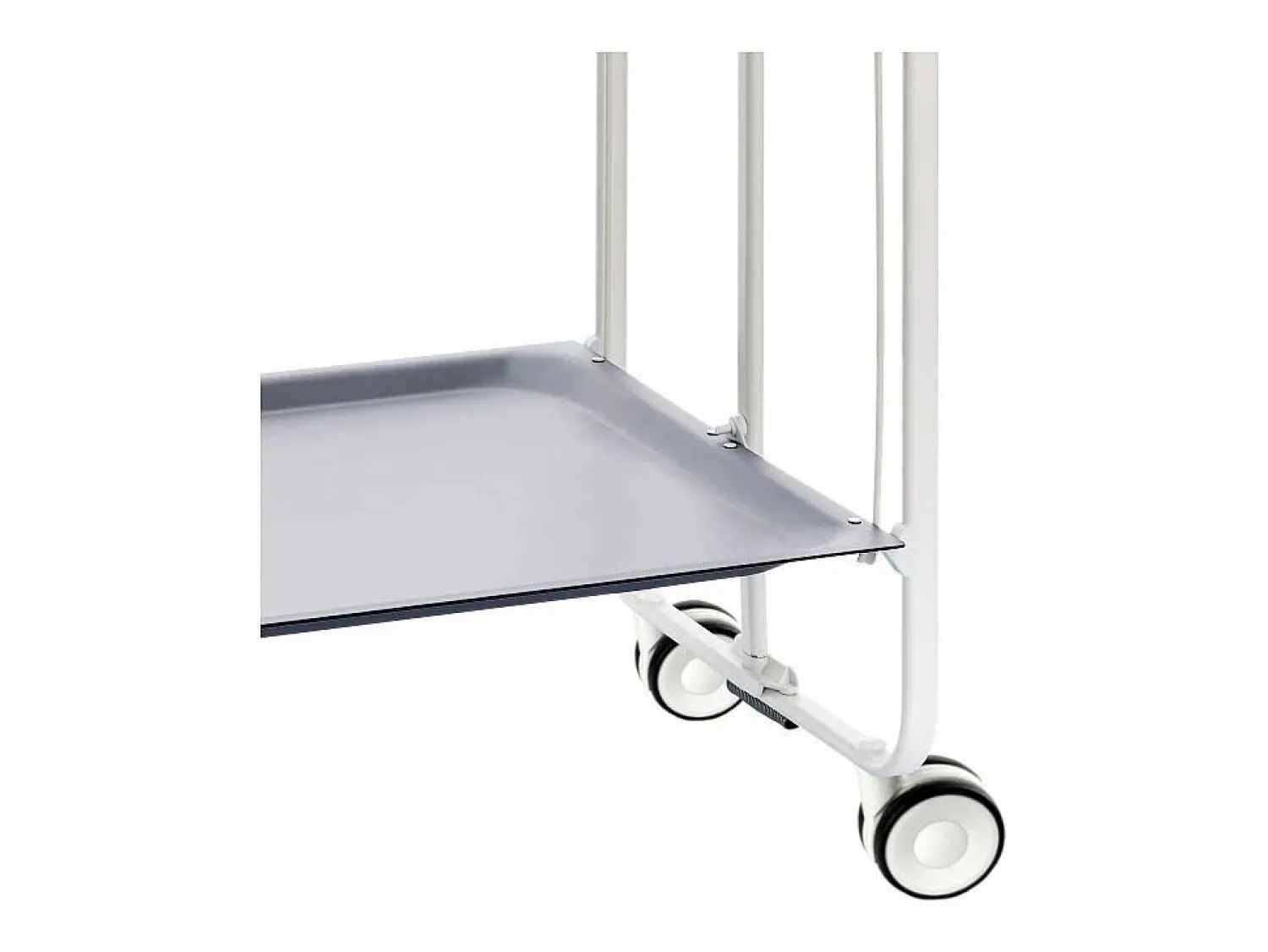 Don Hierro Carrito auxiliar plegable con ruedas - Estructura metálica blanca, 2 estantes laminados – 72*66*43 cm - BAUHAUS
