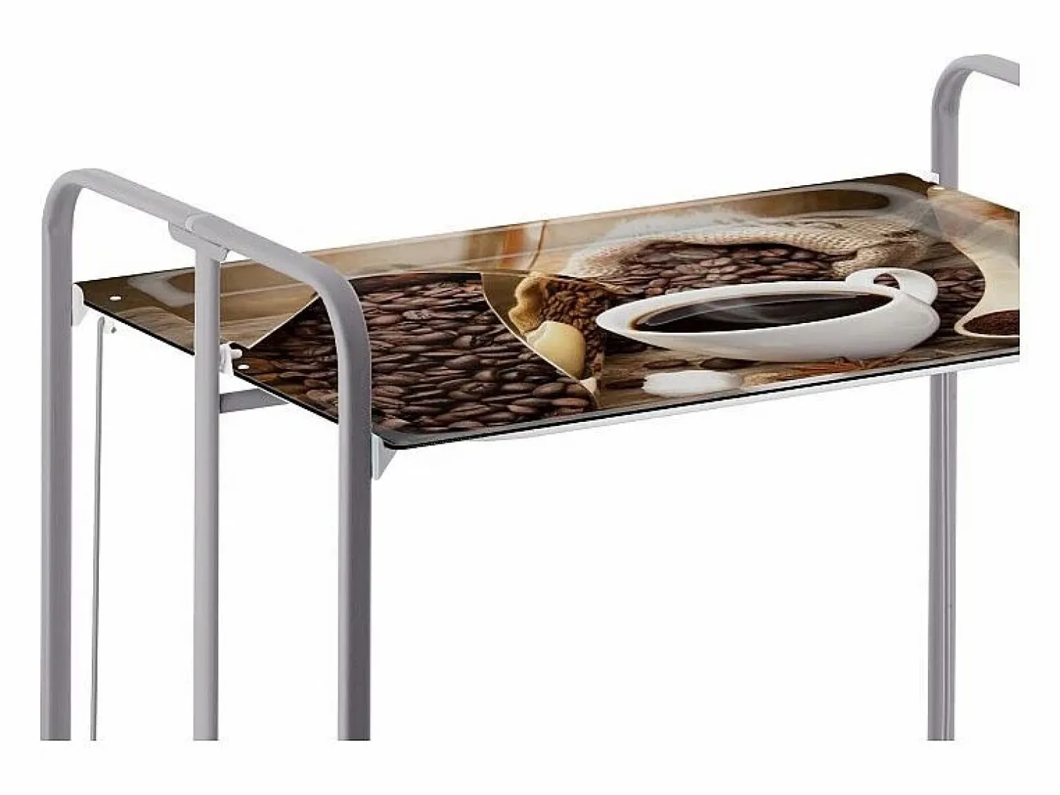 Don Hierro Carrito auxiliar plegable con ruedas - Estructura metálica gris, 2 estantes laminados Decorado Café – 72*66*43 cm - BAUHAUS