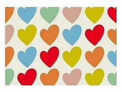Hot Don Hierro Carrito auxiliar plegable con ruedas - Estructura metálica gris, 2 estantes laminados Decorado Corazones – 72*66*43 cm - BAUHAUS Multicolor