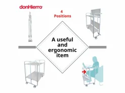 Don Hierro Carrito auxiliar plegable con ruedas - Estructura metálica blanca, 2 estantes laminados color Fresno – 72*66*43 cm - BAUHAUS