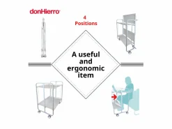 Don Hierro Carrito auxiliar plegable con ruedas - Estructura metálica blanca, 2 estantes laminados color Fresno – 72*66*43 cm - BAUHAUS