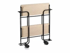 Sale Carrito auxiliar plegable con ruedas - Estructura metálica negra, 2 estantes laminados color Haya – 72*66*43 cm - BAUHAUS Mueble Camarera