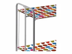 Don Hierro Carrito auxiliar plegable con ruedas - Estructura metálica gris, 2 estantes laminados, decorado Círculos colores – 72*66*43 cm - BAUHAUS