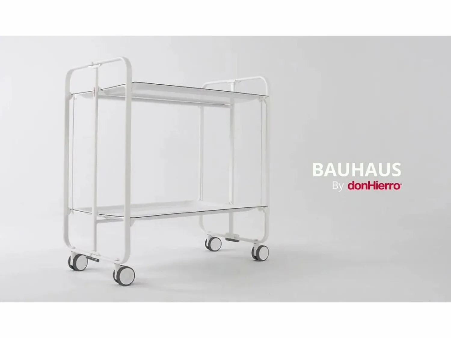 Don Hierro Carrito auxiliar plegable con ruedas - Estructura metálica gris, 2 estantes laminados decorado Abstracto – 72*66*43 cm - BAUHAUS