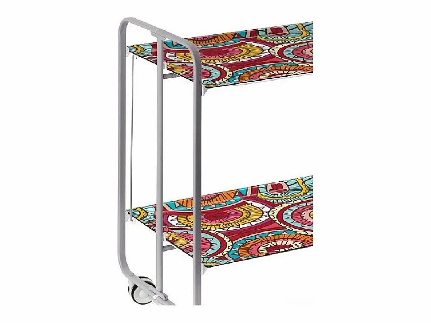 Don Hierro Carrito auxiliar plegable con ruedas - Estructura metálica gris, 2 estantes laminados decorado Abstracto – 72*66*43 cm - BAUHAUS