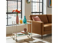 Don Hierro Carrito auxiliar plegable con ruedas - Estructura metálica blanca, 2 estantes laminados Decorado Zigzags colores – 72*66*43 cm - BAUHAUS