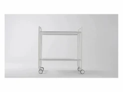 Don Hierro Carrito auxiliar plegable con ruedas - Estructura metálica blanca, 2 estantes s laminados – 72*66*43 cm - BAUHAUS