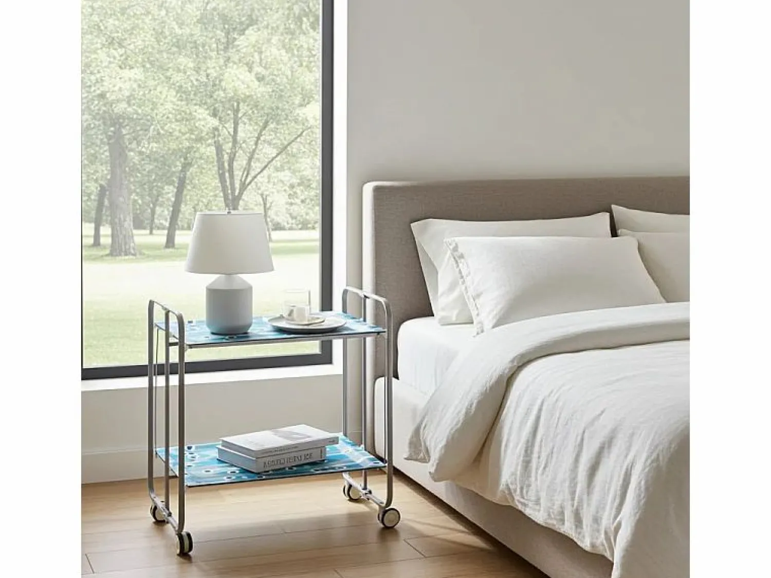 Don Hierro Carrito auxiliar plegable con ruedas - Estructura metálica gris, 2 estantes laminados Decorado Peces es – 72*66*43 cm - BAUHAUS