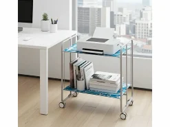 Don Hierro Carrito auxiliar plegable con ruedas - Estructura metálica gris, 2 estantes laminados Decorado Peces es – 72*66*43 cm - BAUHAUS
