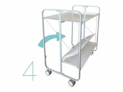 Best Carrito auxiliar plegable con ruedas - Estructura metálica gris, 2 estantes laminados color gris – 72*66*43 cm - BAUHAUS Mueble Camarera