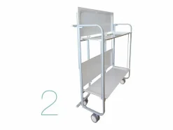 Hot Carrito auxiliar plegable con ruedas - Estructura metálica gris, 2 estantes laminados decorado Buhos – 72*66*43 cm - BAUHAUS Mueble Camarera