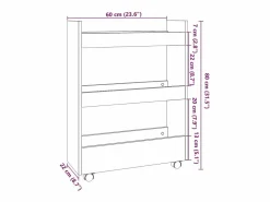 vidaxl Carrito de almacenaje estrecho de 3 niveles de madera de ingeniería blanca