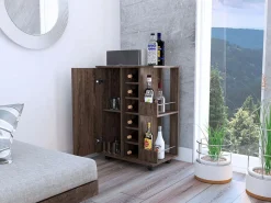 New Carrito de Bar, Bar Cart, con botellero y ruedas Mueble Bar
