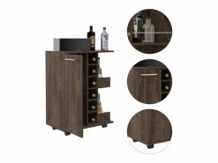 New Carrito de Bar, Bar Cart, con botellero y ruedas Mueble Bar