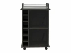 Online Carrito de Bar Dukat, con ruedas y puerta de cristal 89CM A X 55CM An X 41.5CM P Carbón Mueble Bar