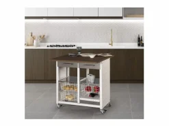 Clearance Don Hierro Carrito de cocina / Mesita auxiliar, EKO Marru00f3n chocolate